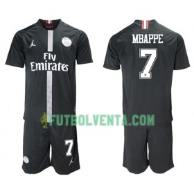 Camiseta de fútbol Paris Saint Germain Mbappe 7 Jodan Negro Niño 3ª equipación 2018/2019
